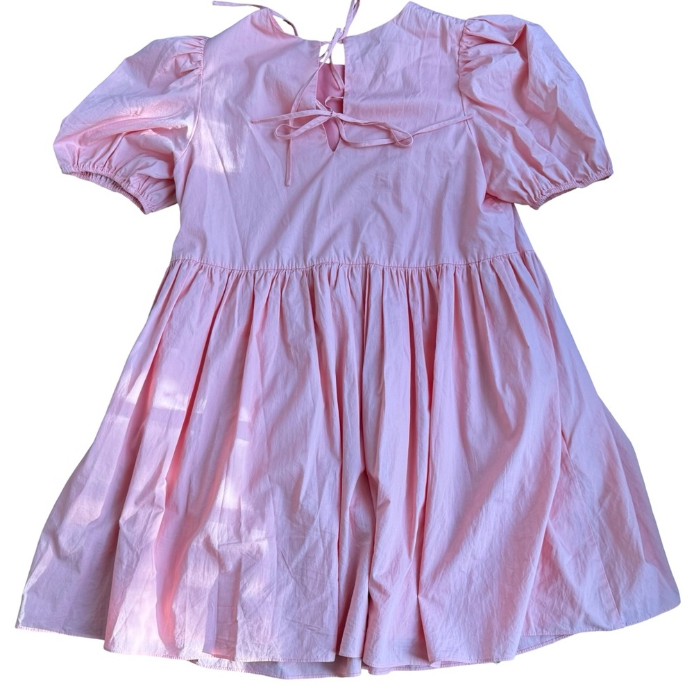 Tuckernuck Hyacinth House Women’s Coral Allie Puff Sleeve Babydoll Dress Medium - Picture 7 of 11
